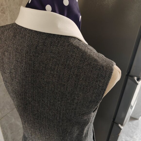 Self-portrait Gray checkered scarf, gray dress - Picture 5 of 11